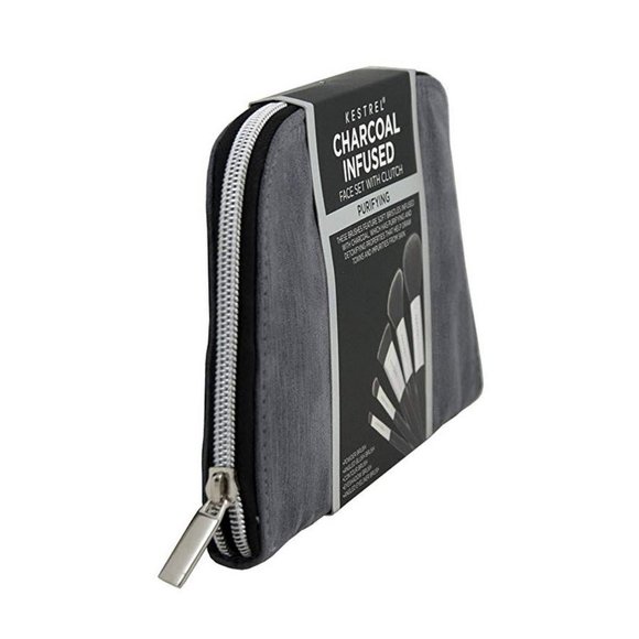 Kestrel Charcoal Infused Face Set brushes & Clutch - Picture 2 of 2